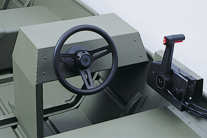 tough, all-aluminum console includes a steering wheel and a 9 ...
